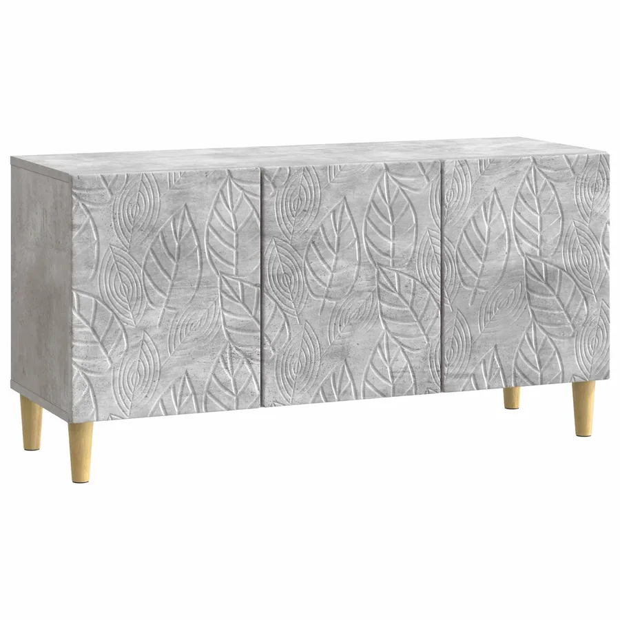 Meuble TV 99 x 34,5 x 50 cm Gris béton Bois d'ingénierie - 2