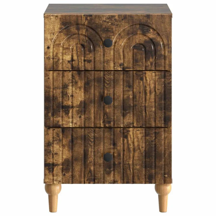 Cabinet de chevet avec tiroir Chêne fumé 43 x 41 x 66,5 cm - 5