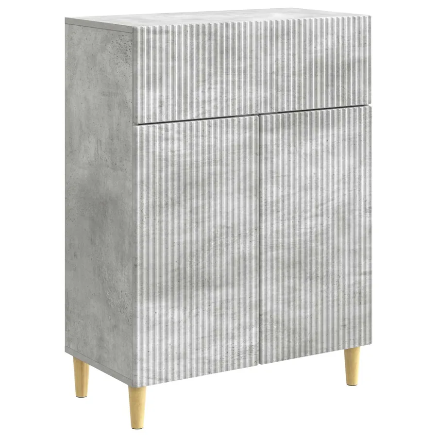 Buffet Gris béton 66 x 34,5 x 90 cm Bois d'ingénierie - 2