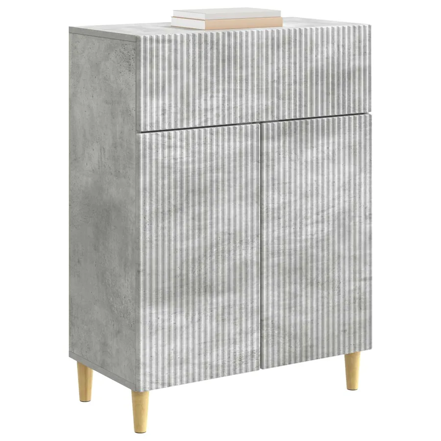 Buffet Gris béton 66 x 34,5 x 90 cm Bois d'ingénierie - 3