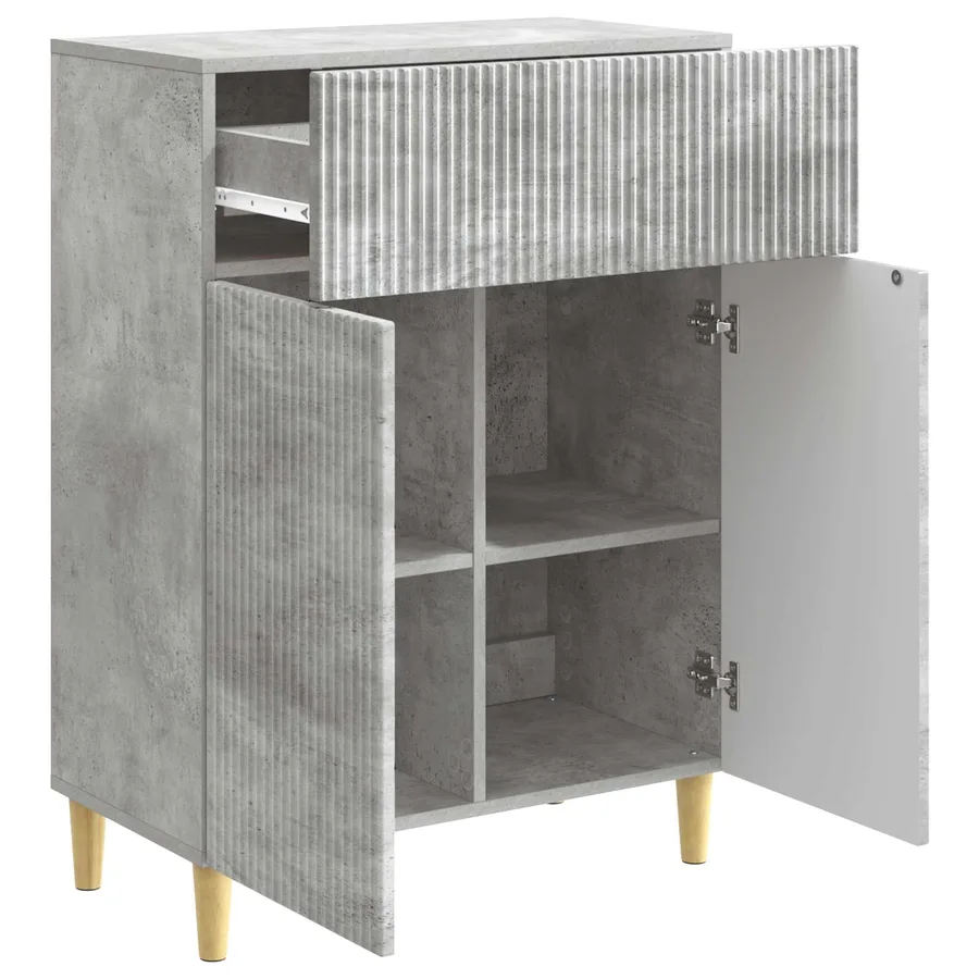 Buffet Gris béton 66 x 34,5 x 90 cm Bois d'ingénierie - 5