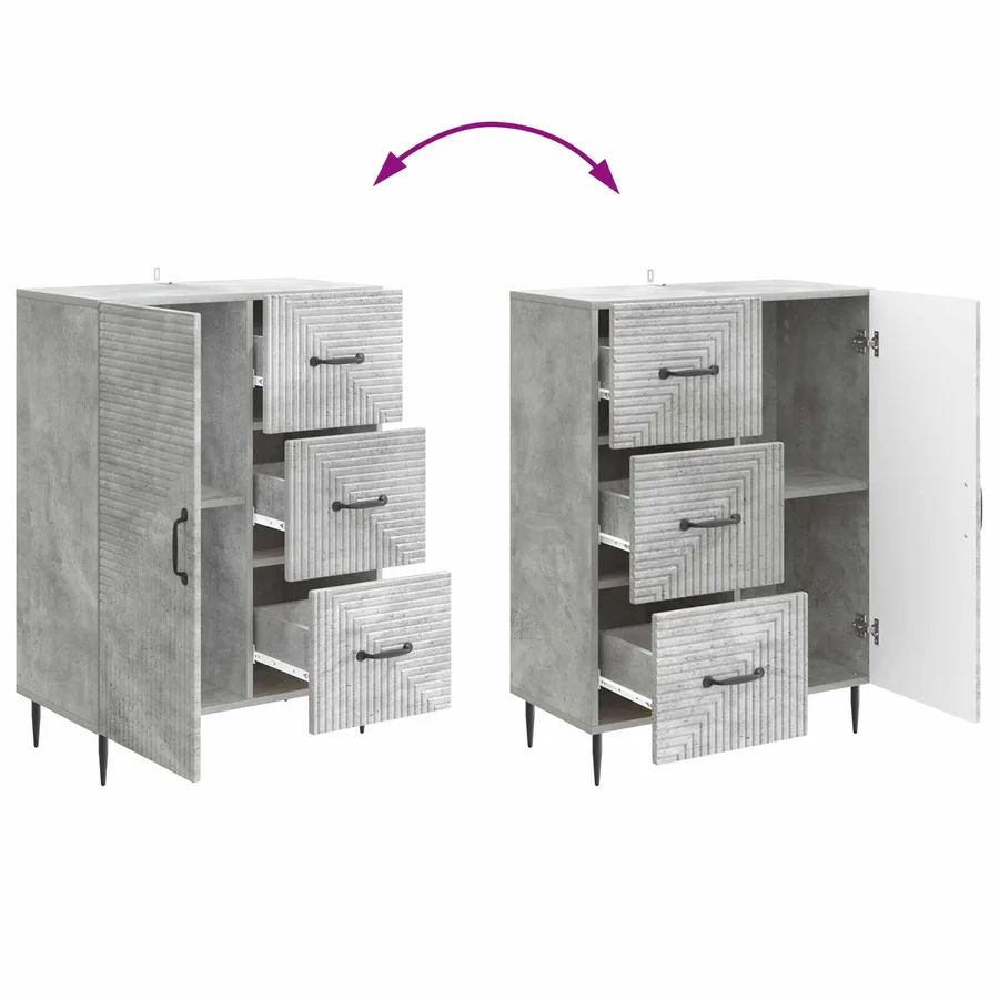 Buffet Gris béton 66 x 34,5 x 89,5 cm Bois d'ingénierie - 10