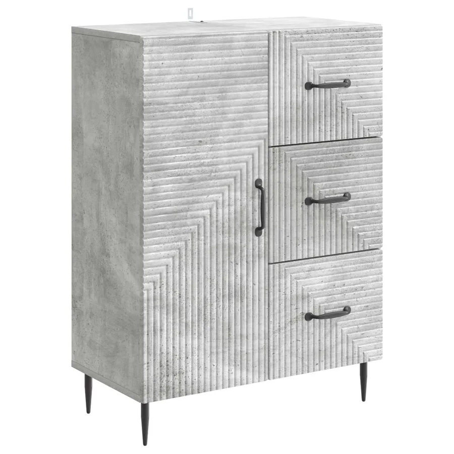 Buffet Gris béton 66 x 34,5 x 89,5 cm Bois d'ingénierie - 2