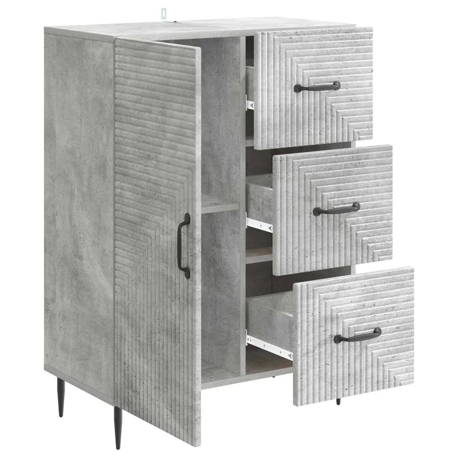 Buffet Gris béton 66 x 34,5 x 89,5 cm Bois d'ingénierie - 5
