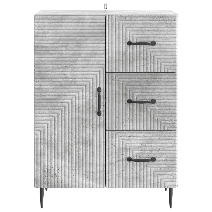 Buffet Gris béton 66 x 34,5 x 89,5 cm Bois d'ingénierie - 6
