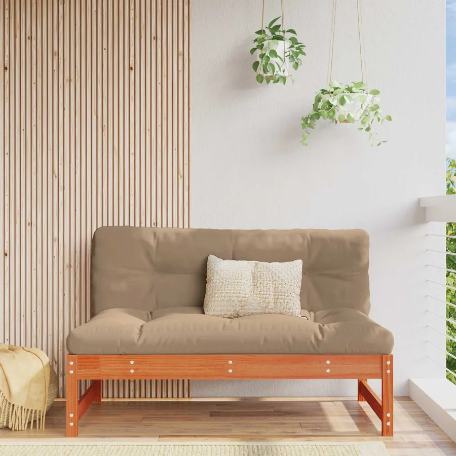 Sofa de jardin milieu Pin massif Brun Ciré
