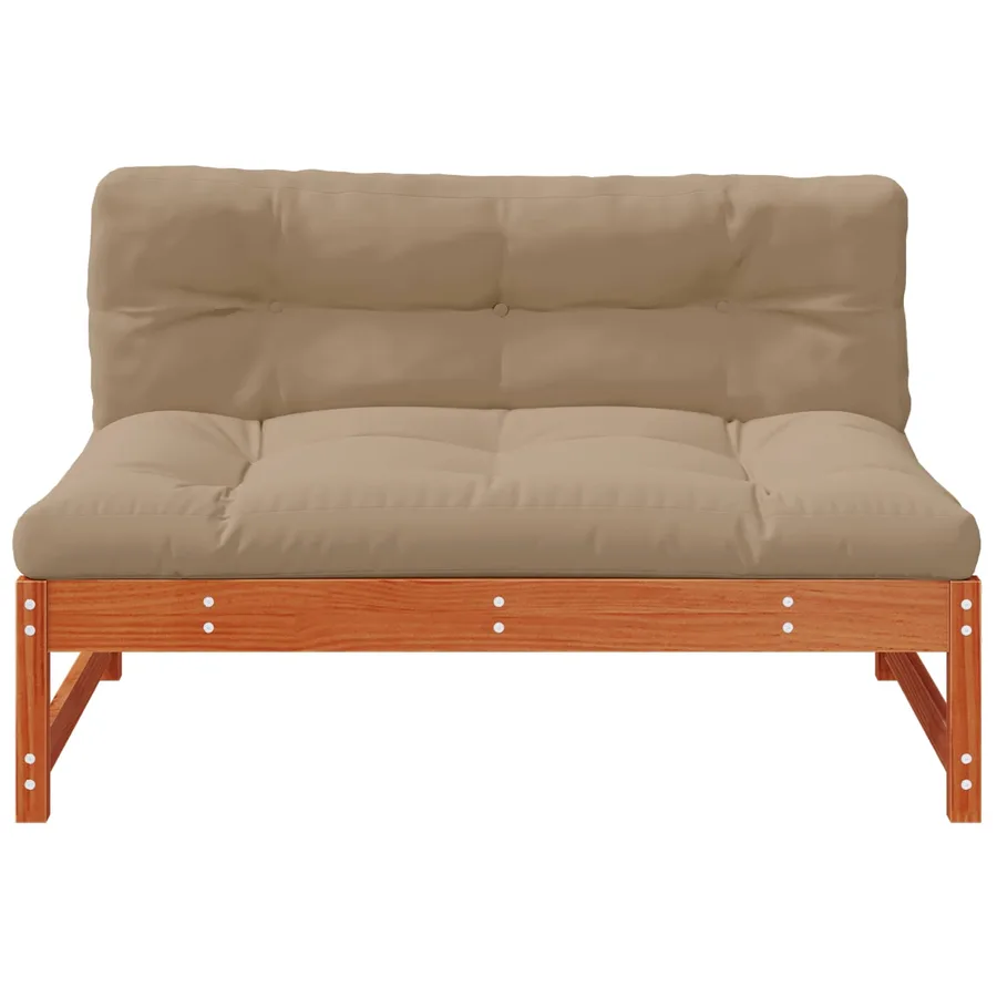Sofa de jardin milieu Pin massif Brun Ciré - 4