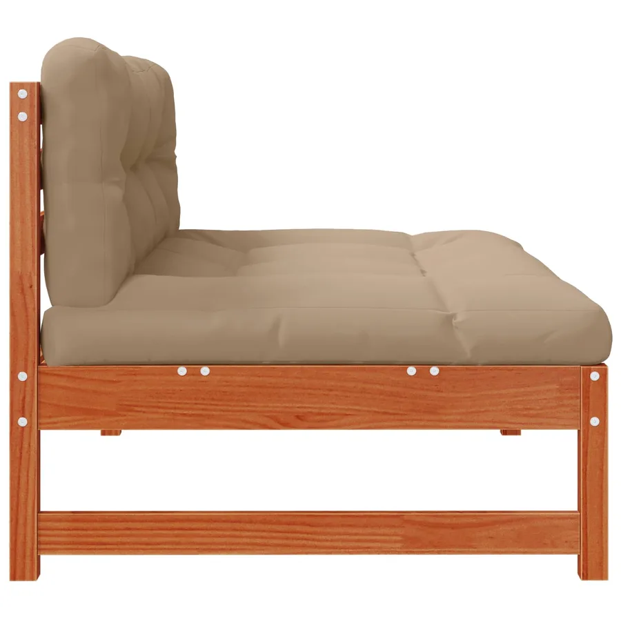 Sofa de jardin milieu Pin massif Brun Ciré - 5