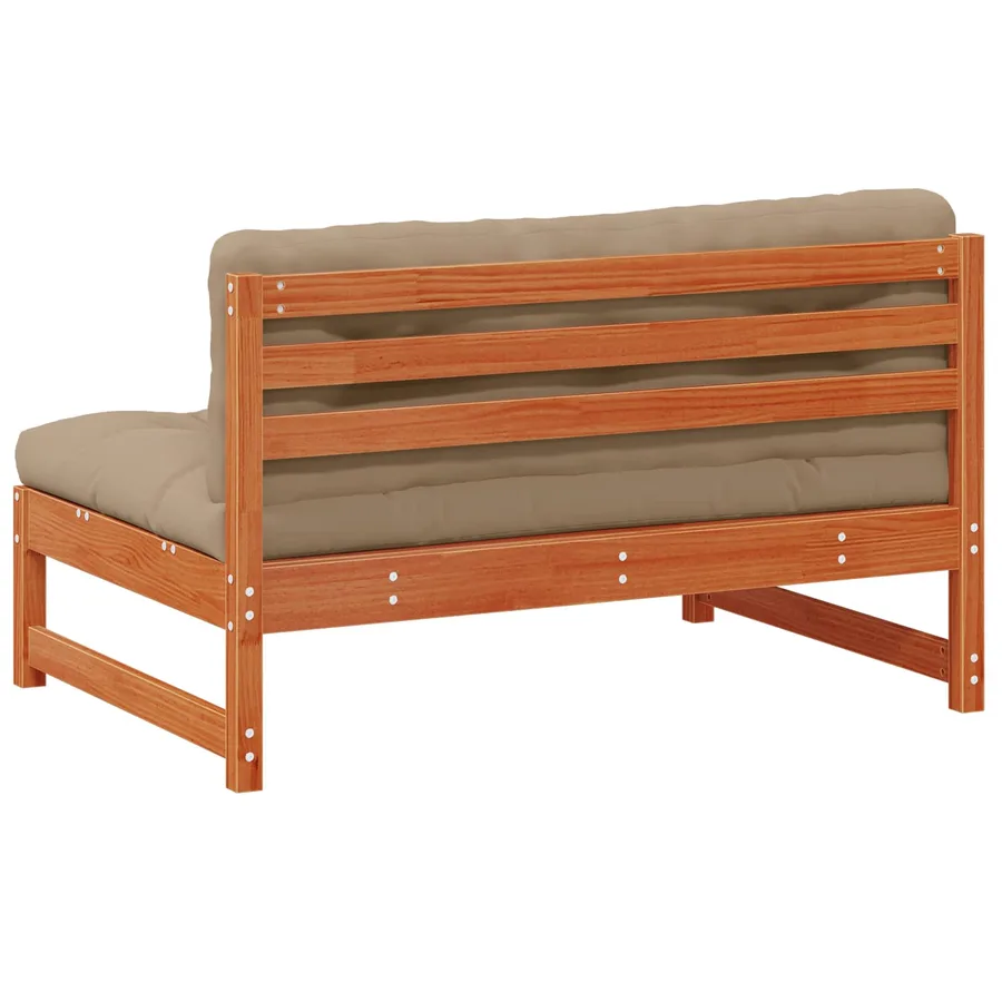 Sofa de jardin milieu Pin massif Brun Ciré - 6