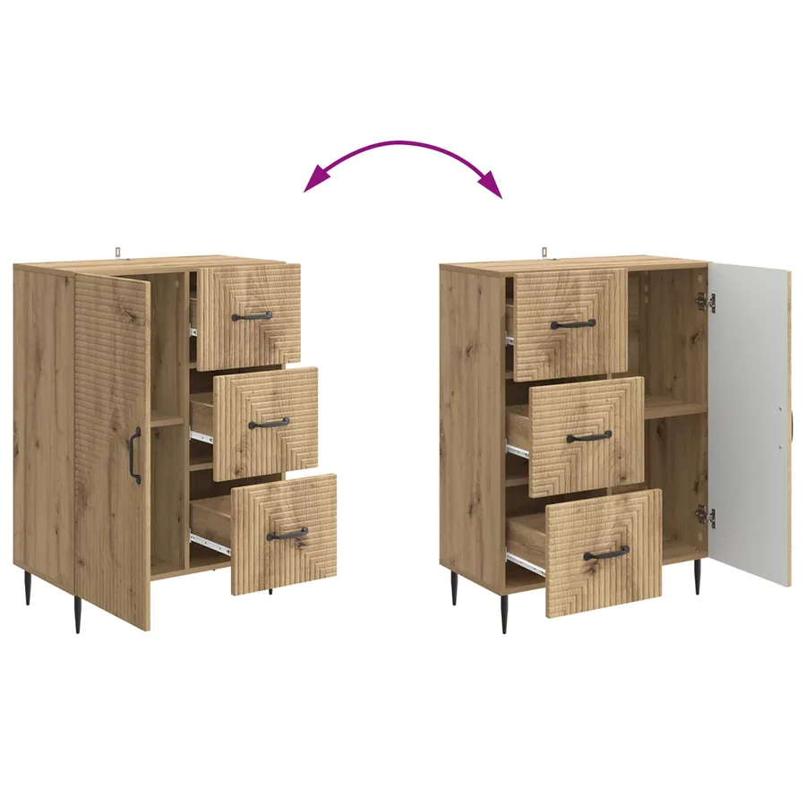 Buffet Chêne artisanal 66 x 34,5 x 89,5 cm Bois d'ingénierie - 10