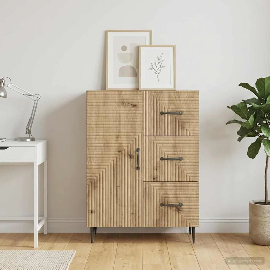 Buffet Chêne artisanal 66 x 34,5 x 89,5 cm Bois d'ingénierie - 4