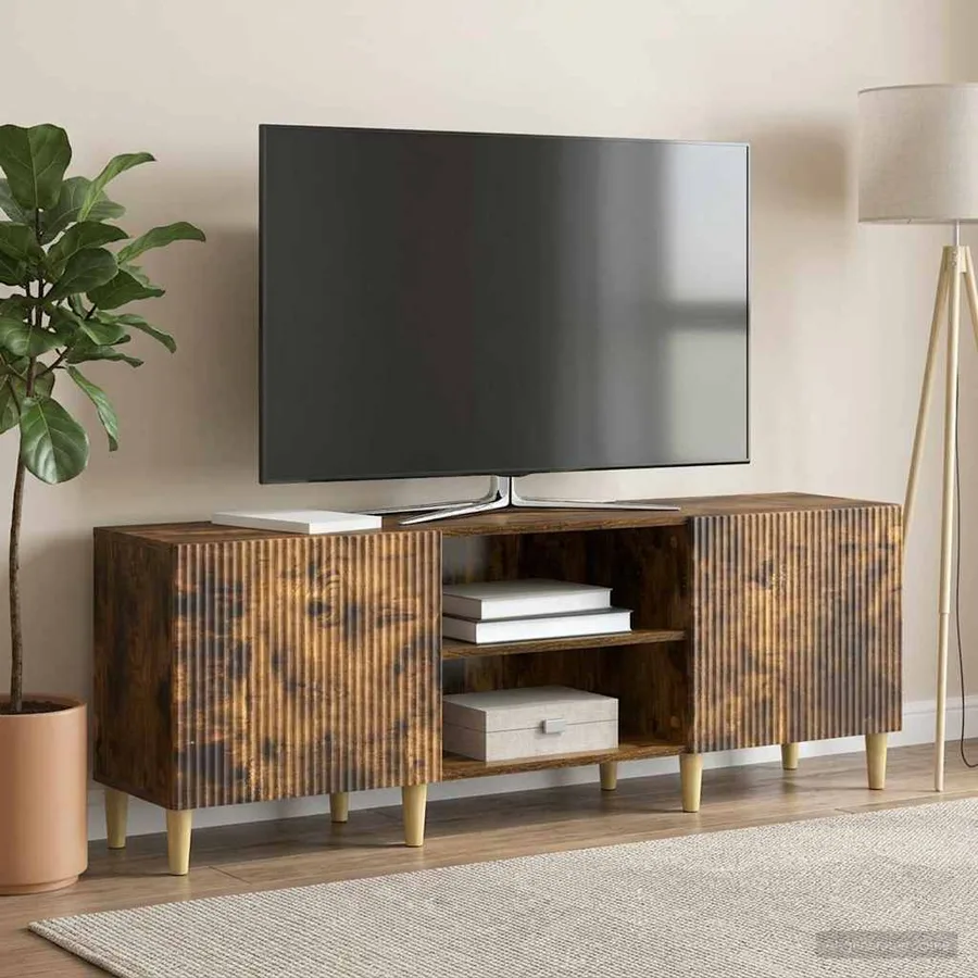 Meuble TV Chêne fumé 150 x 31 x 50 cm Bois d'ingénierie - 4