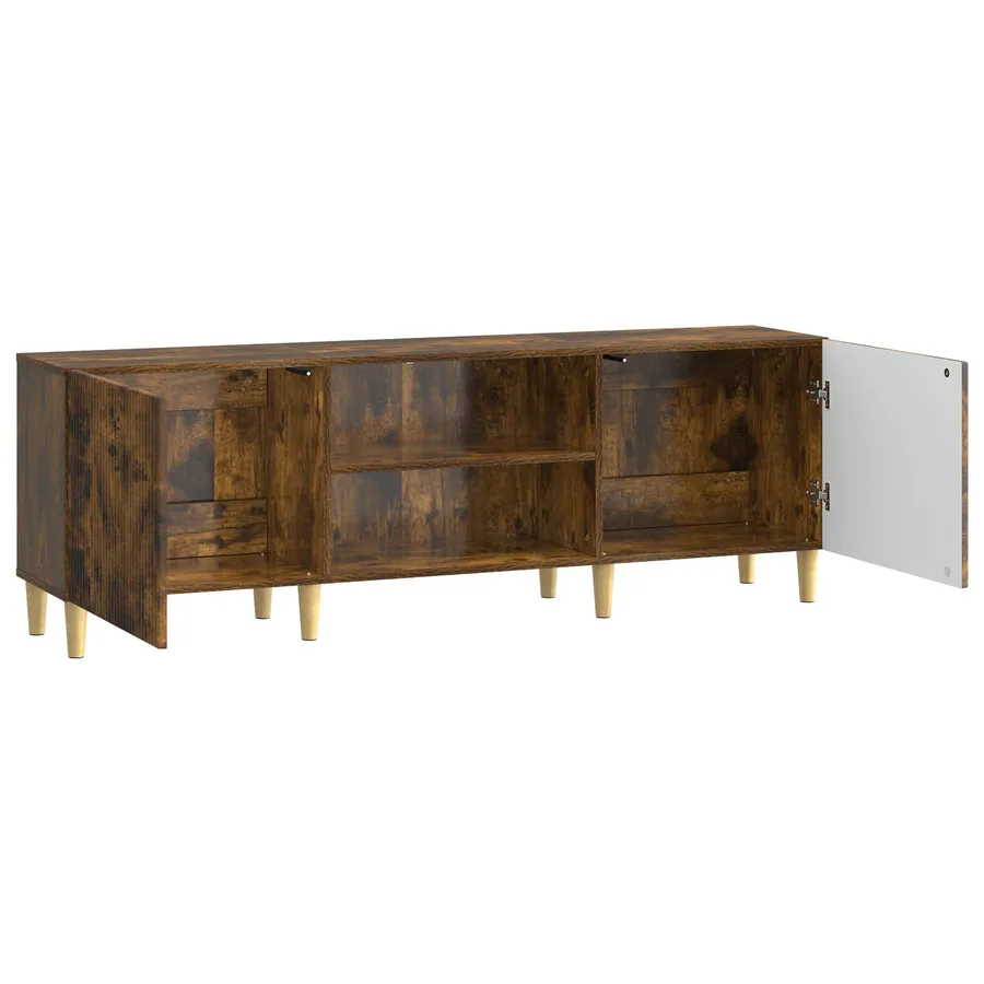 Meuble TV Chêne fumé 150 x 31 x 50 cm Bois d'ingénierie - 5