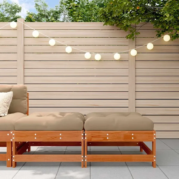 Repose-pieds de jardin Bois de pin massif Brun cire
