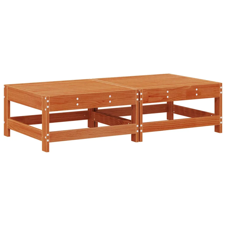 Repose-pieds de jardin Bois de pin massif Brun cire - 3