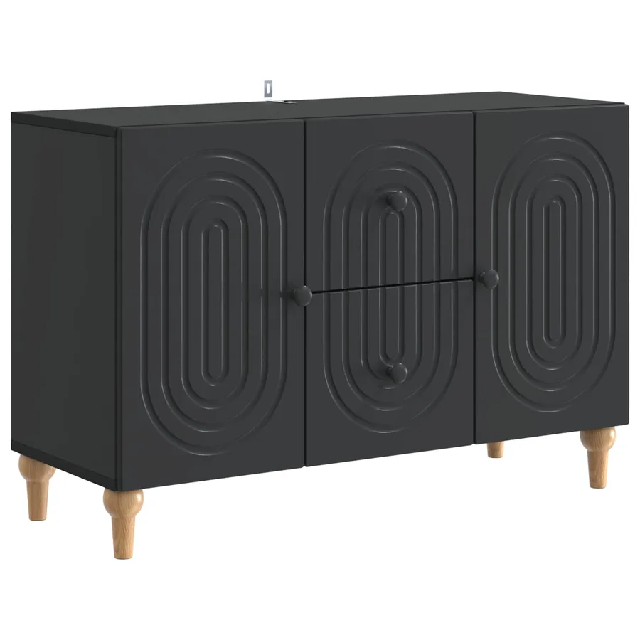 Meuble TV avec tiroir Noir 89 x 34,5 x 60 cm Bois d'ingénierie - 2