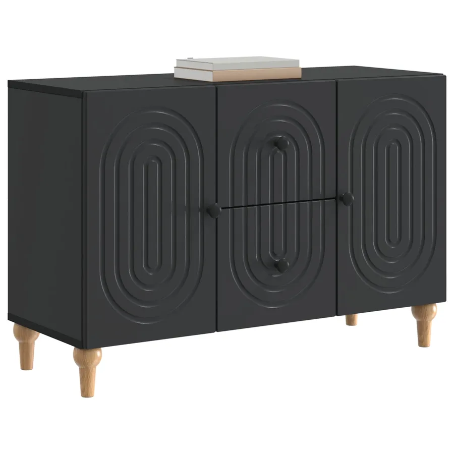 Meuble TV avec tiroir Noir 89 x 34,5 x 60 cm Bois d'ingénierie - 3