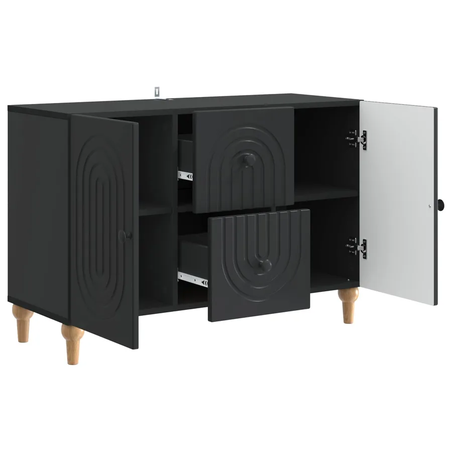 Meuble TV avec tiroir Noir 89 x 34,5 x 60 cm Bois d'ingénierie - 5