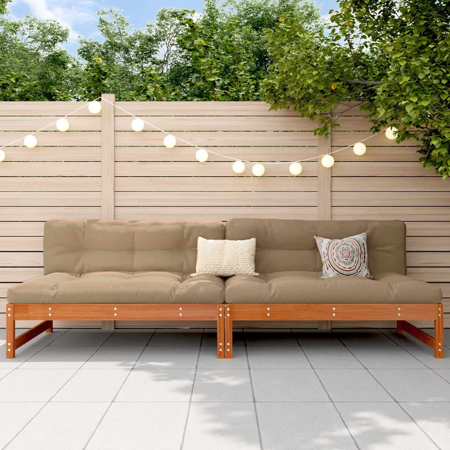 Sofa de jardin milieu Pin massif Brun Ciré 240 x 84 x 70 cm
