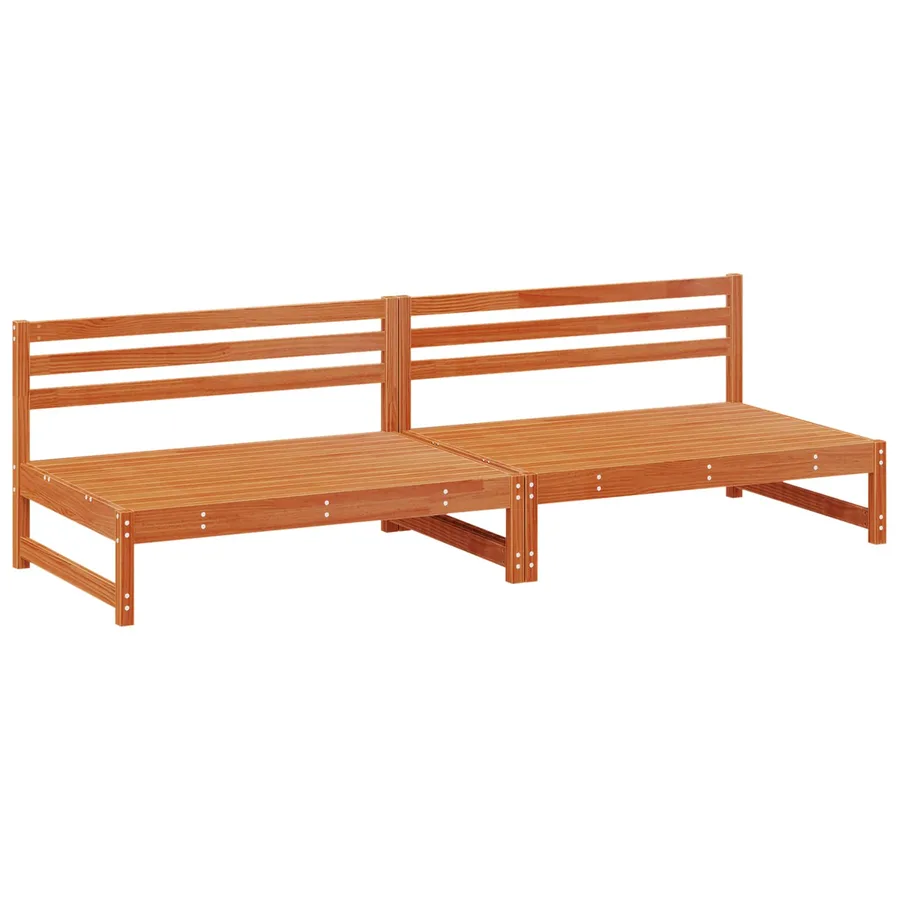 Sofa de jardin milieu Pin massif Brun Ciré 240 x 84 x 70 cm - 3