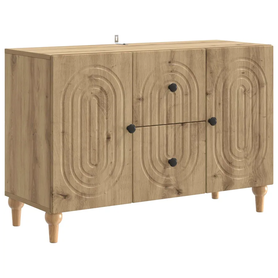 Meuble TV Chêne artisanal 89 x 34,5 x 60 cm Bois d'ingénierie - 2