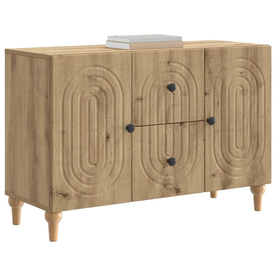 Meuble TV Chêne artisanal 89 x 34,5 x 60 cm Bois d'ingénierie - 3