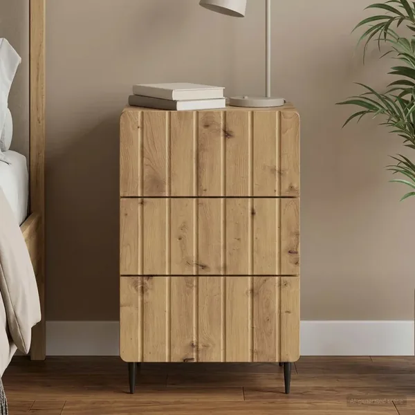 Cabinet de chevet Chêne artisanal 43 x 41 x 68 cm