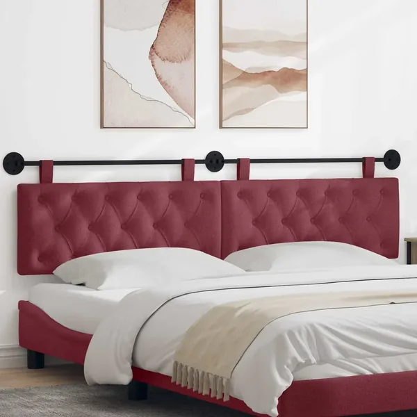 Tête de lit suspendue Bordeaux Tissu