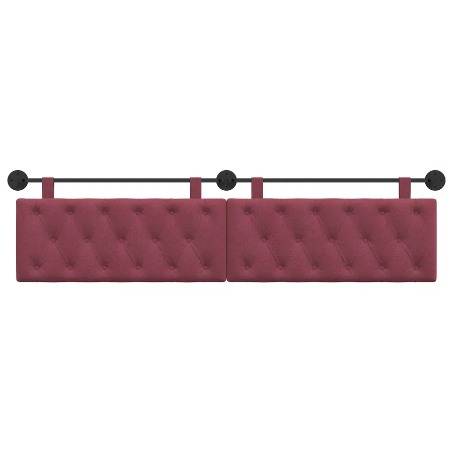 Tête de lit suspendue Bordeaux Tissu - 5