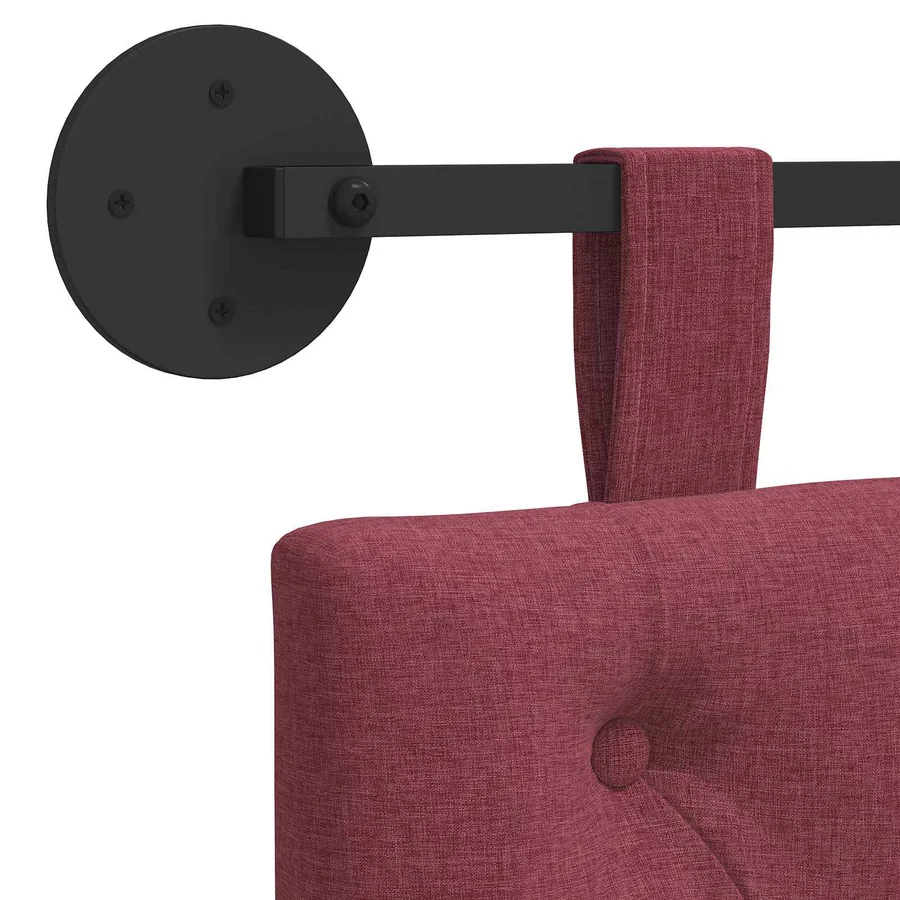 Tête de lit suspendue Bordeaux Tissu - 9