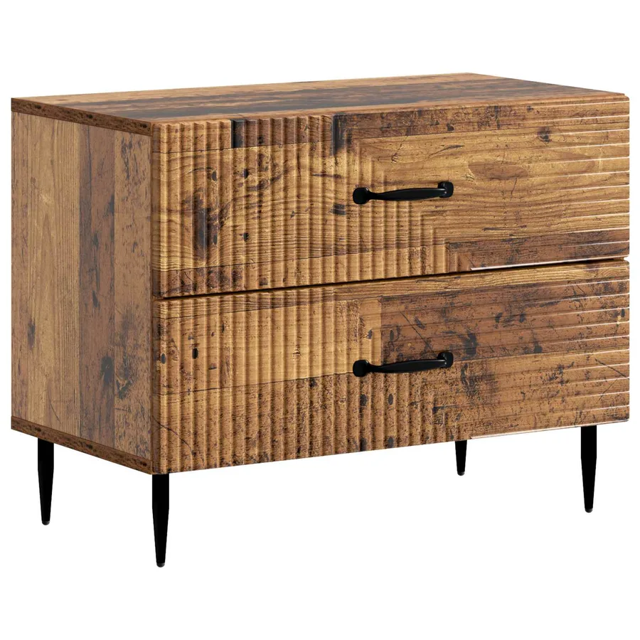 Cabinet de chevet avec tiroir Bois ancien 62 x 34,5 x 47,5 cm - 2