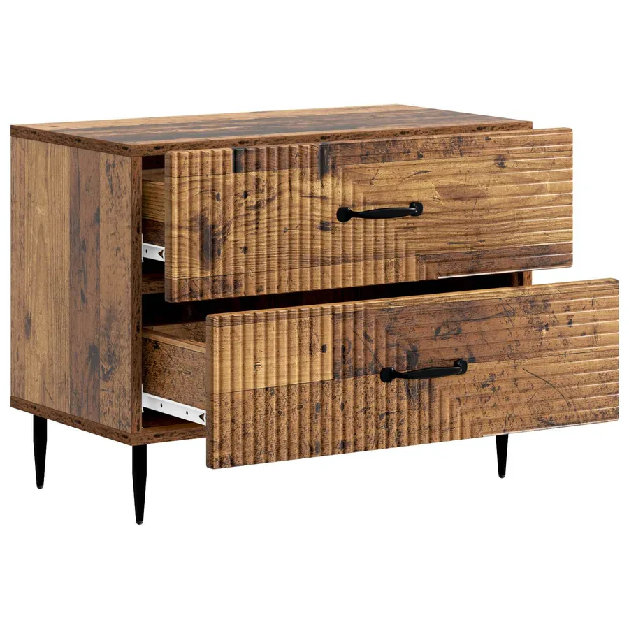 Cabinet de chevet avec tiroir Bois ancien 62 x 34,5 x 47,5 cm - 4