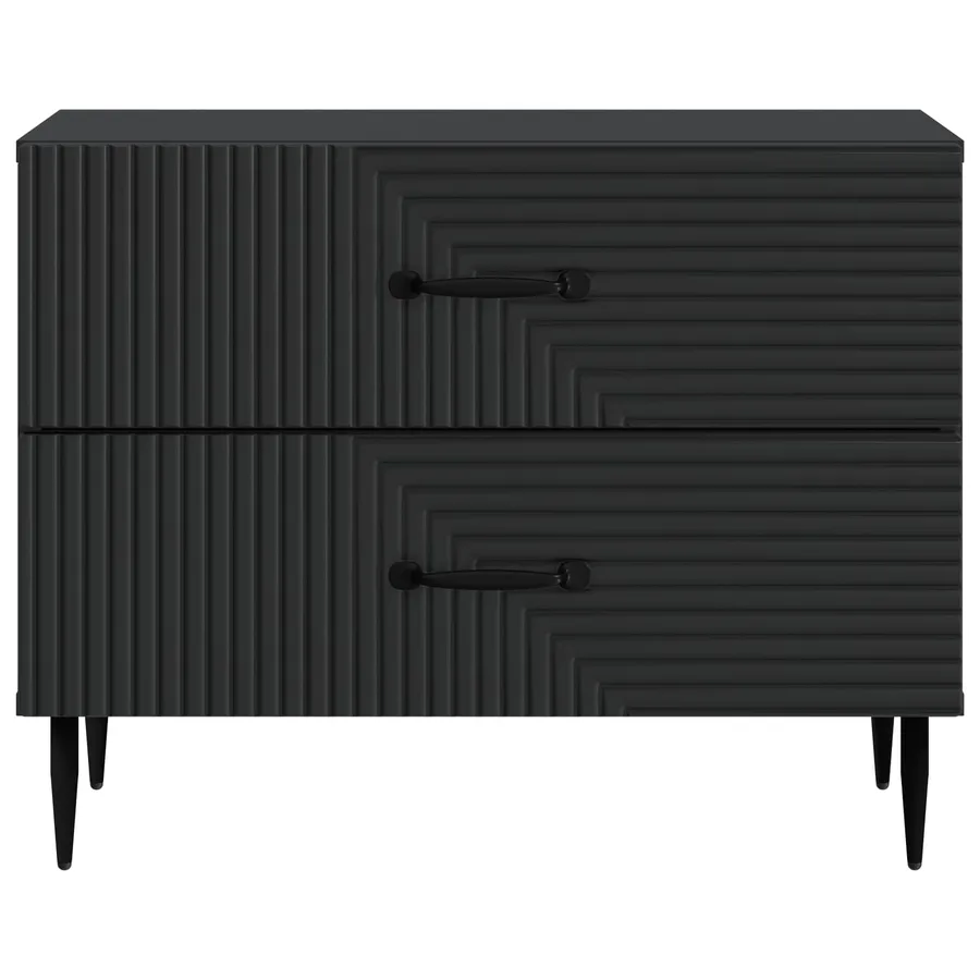 Cabinet de chevet Noir 62 x 34,5 x 47,5 cm Bois d'ingénierie - 5