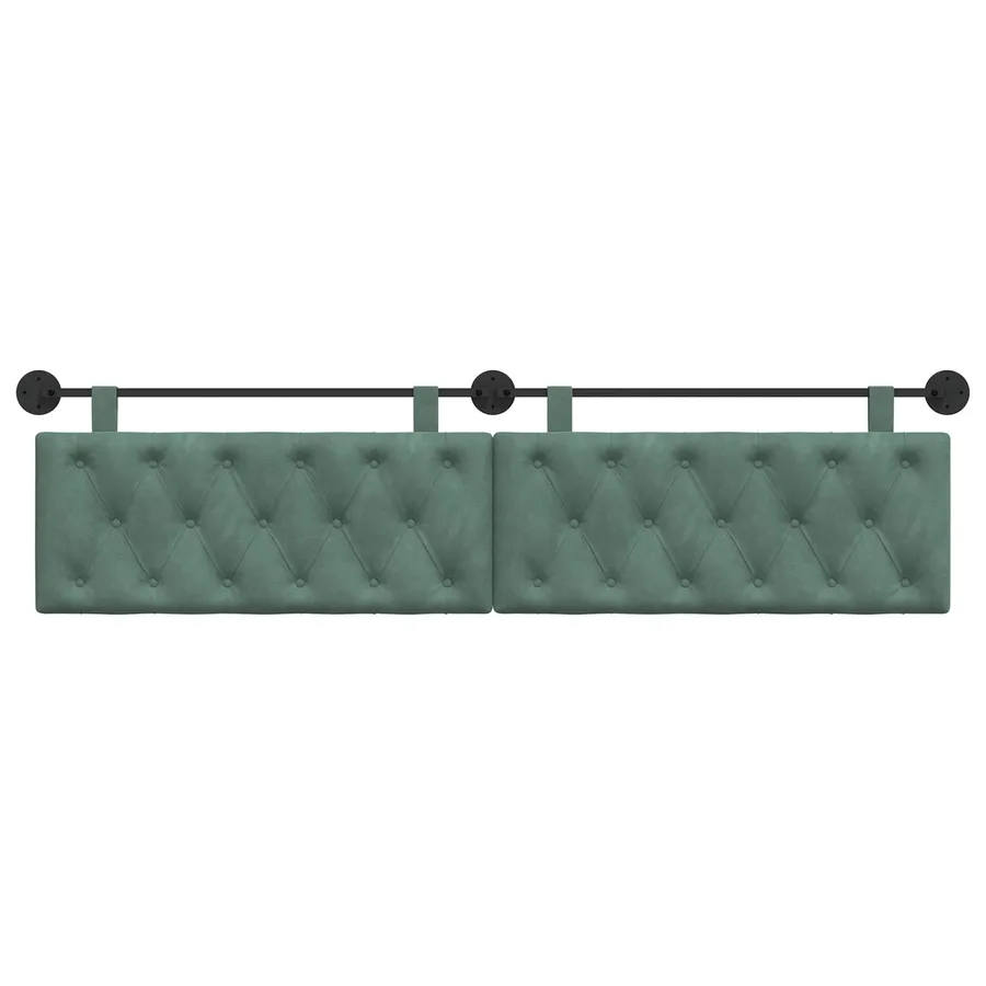 Tête de lit suspendue Avec lumière LED Vert Mer Velours - 5