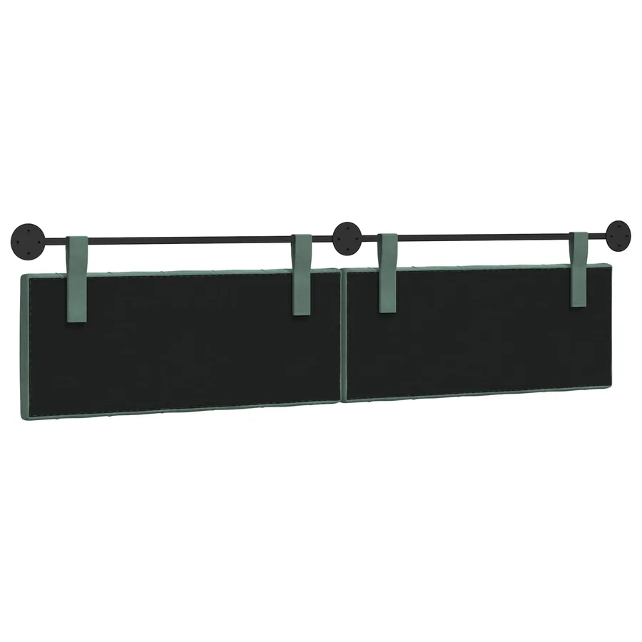 Tête de lit suspendue Avec lumière LED Vert Mer Velours - 7
