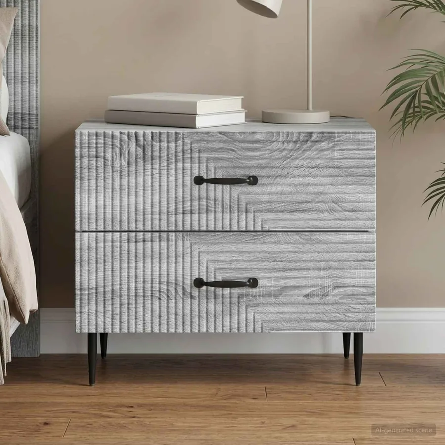 Cabinet de chevet avec tiroir Sonoma gris 62 x 34,5 x 47,5 cm
