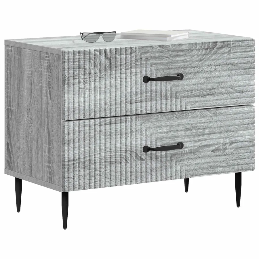 Cabinet de chevet avec tiroir Sonoma gris 62 x 34,5 x 47,5 cm - 3