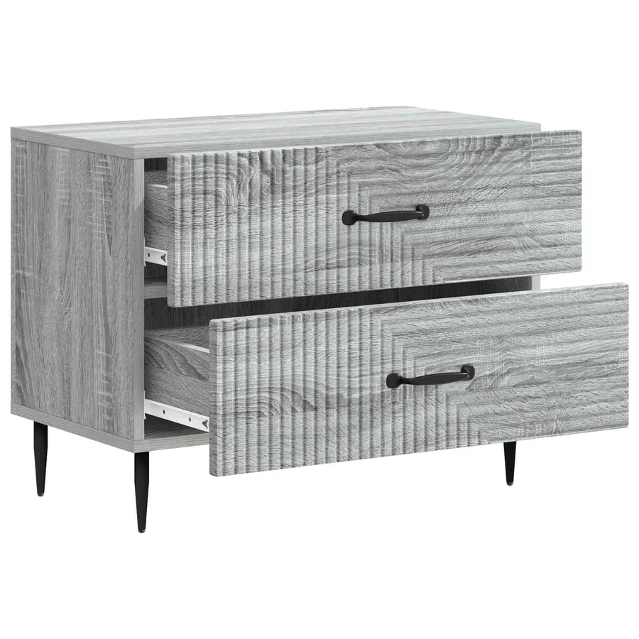Cabinet de chevet avec tiroir Sonoma gris 62 x 34,5 x 47,5 cm - 4