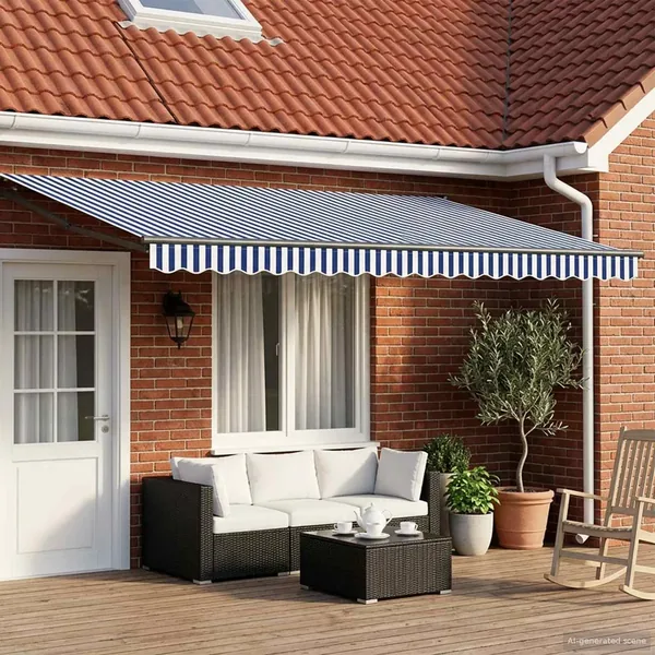Store rétractable manuel avec LEDs 4 × 3 m