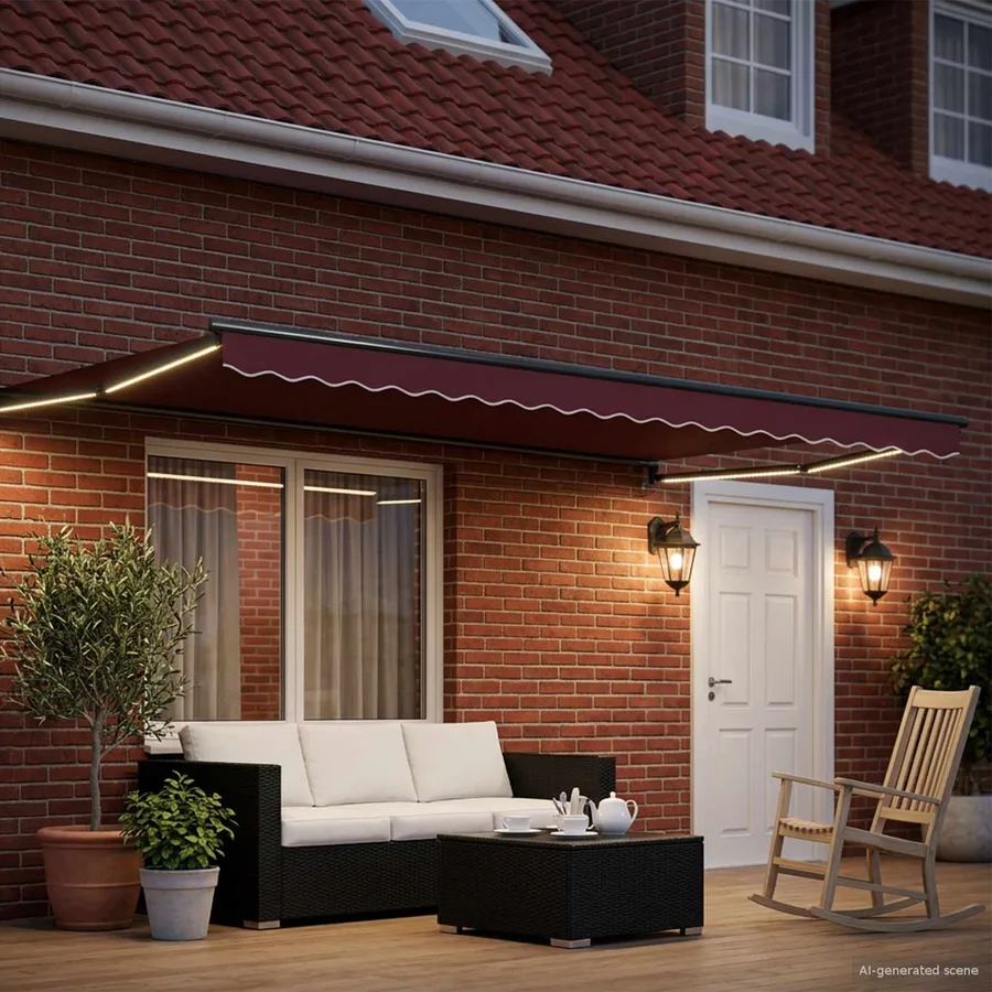Store rétractable manuel avec LEDs 4 × 3 m - 3