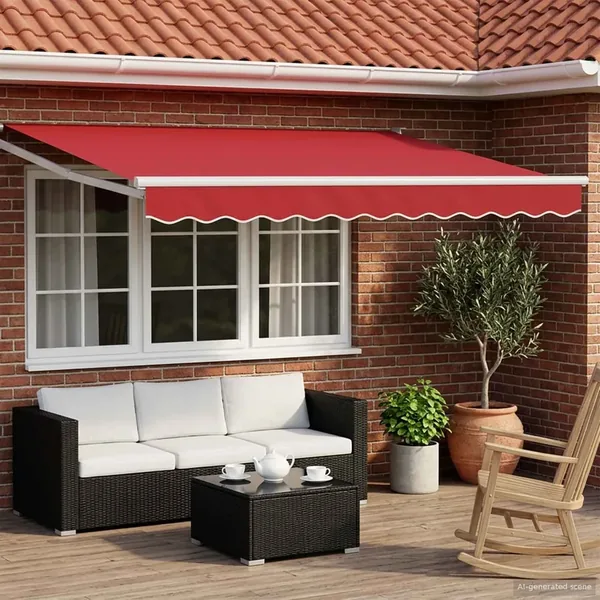 Auvent rétractable électrique Rouge 3,5 x 2,5 m