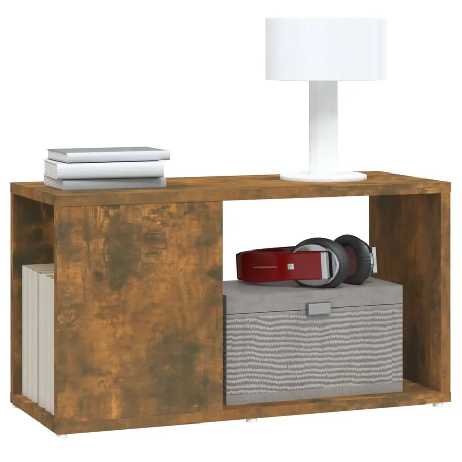 Meuble TV Chêne fumé 60x24x32 cm Bois d'ingénierie - 4