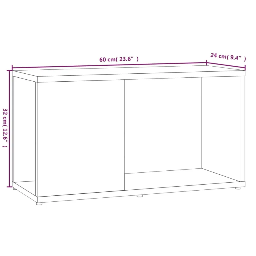 Meuble TV Chêne fumé 60x24x32 cm Bois d'ingénierie - 8