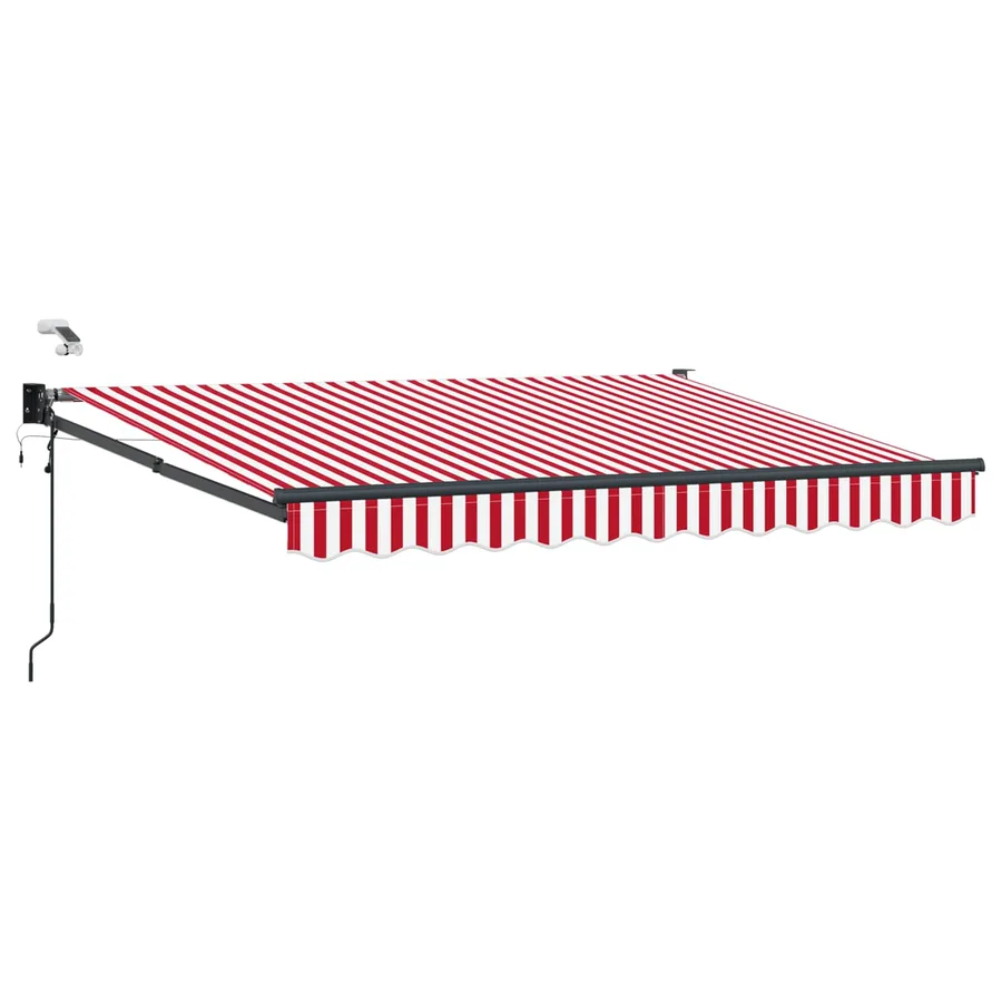 Auvent rétractable électrique Rouge et Blanc 3,5 x 2,5 m - 2