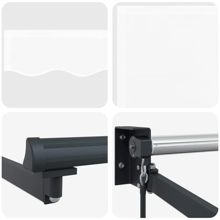 Store rétractable manuel avec LEDs Blanc et anthracite 4 × 3 m - 9