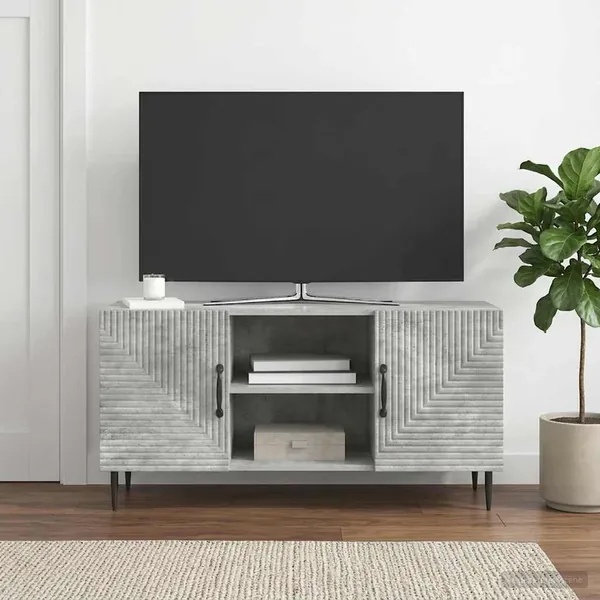 Meuble TV Gris béton 102 x 34,5 x 50 cm Bois d'ingénierie