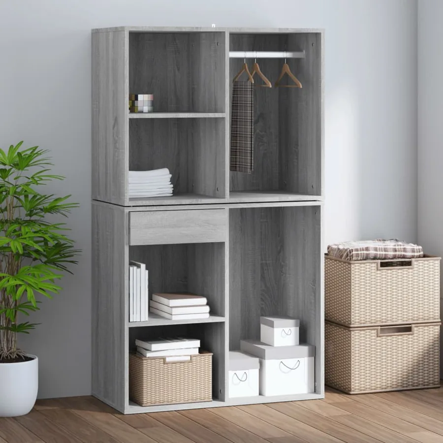 Armoire de dressing Sonoma gris 80x40x65 cm Bois d'ingénierie - 6