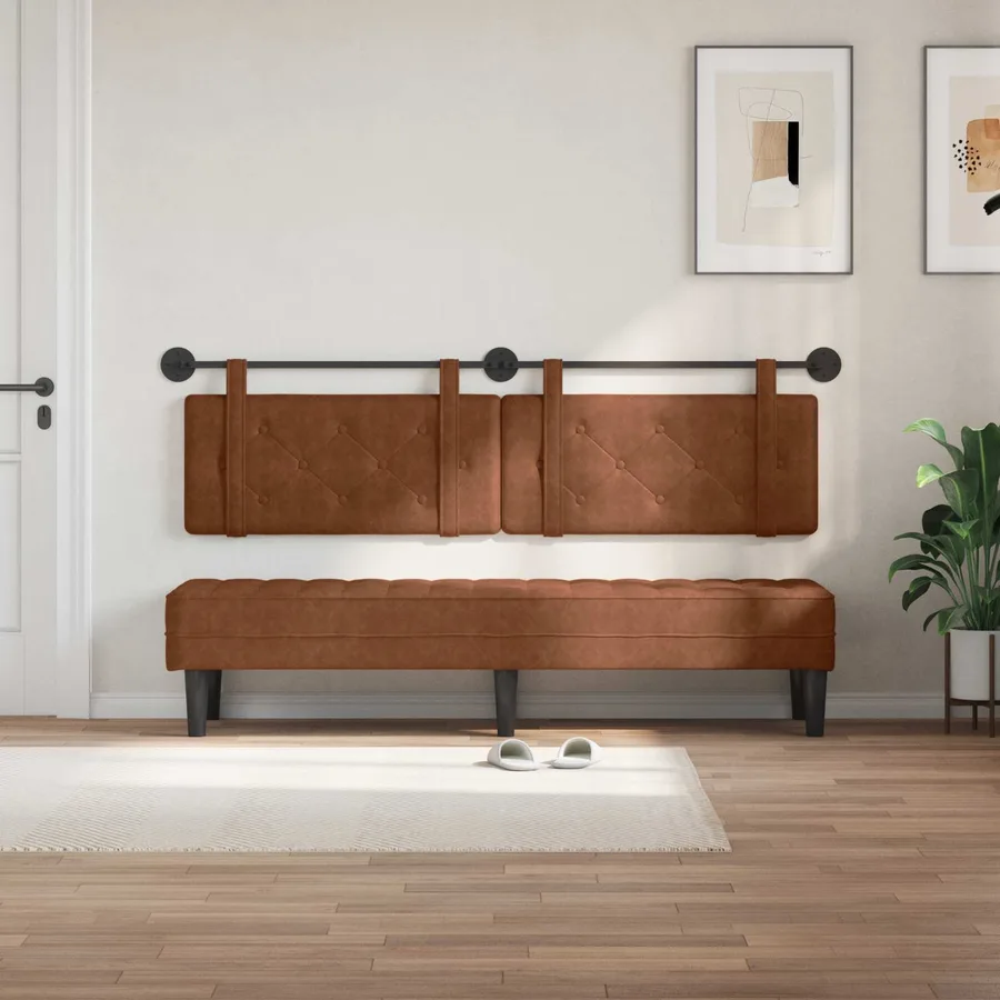 Tête de lit suspendue Marron PU antique - 3