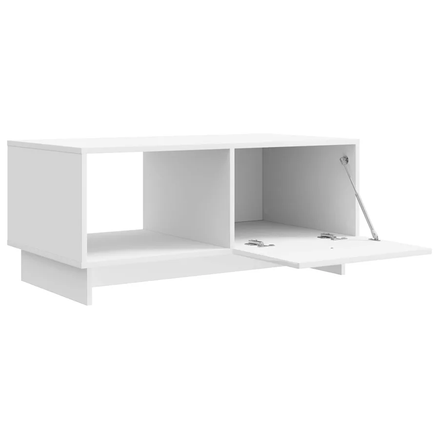 Table basse Blanc brillant 90 x 50 x 40 cm Bois d'ingénierie - 4