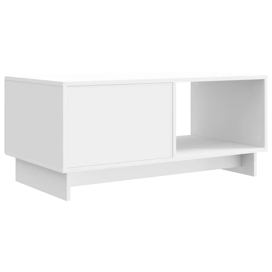 Table basse Blanc brillant 90 x 50 x 40 cm Bois d'ingénierie - 7